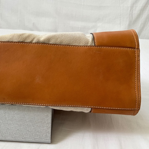 TORY BURCH Canvas & Leather Ella Tote Beige Natural - Picture 7 of 16
